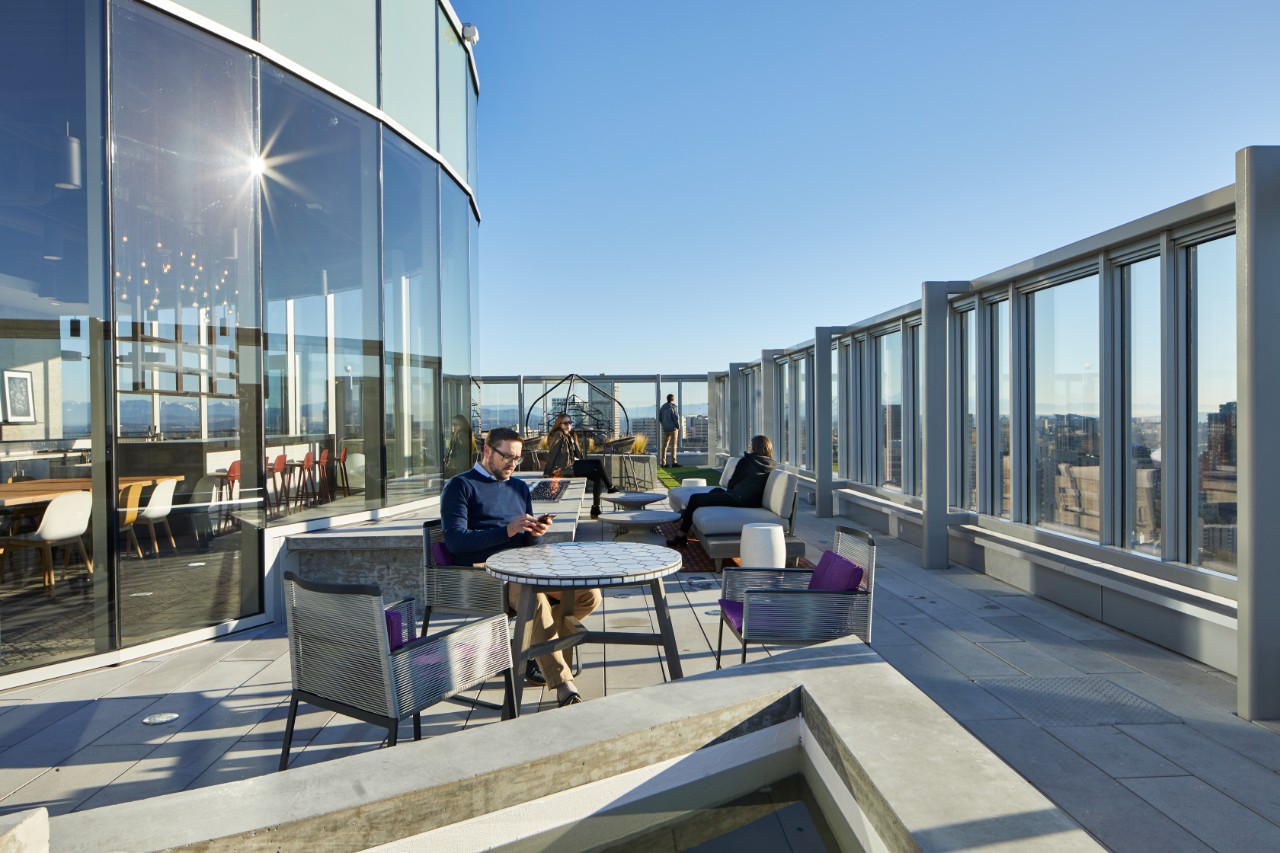 AMLI Arc Residential Tower. Seattle, Washington.Image license: ZGF Architects, AMLI Arc and Mortenson Construction.© Copyright 2017 Benjamin Benschneider All Rights Reserved. Usage may be arranged by contacting Benjamin Benschneider Photography. Email: bbenschneider@comcast.net or phone: 206-789-5973.